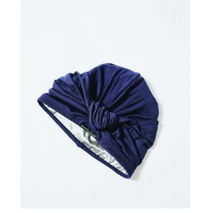 Grace Eleyae Navy satin-lined turban, brand new